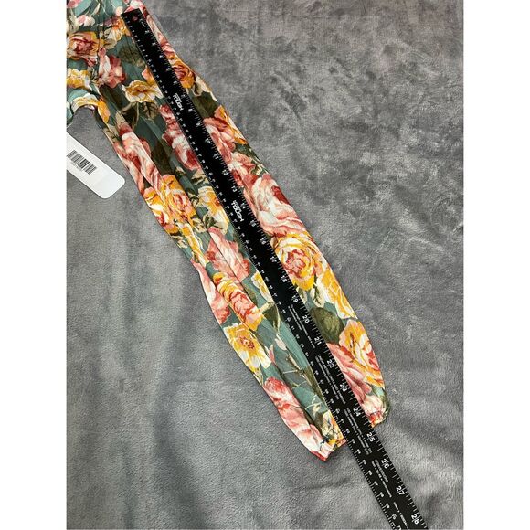 Olia Dress Womens Size Small Green Maxi Floral Faux Wrap Chiffon Long Sleeve NWT - Picture 8 of 9